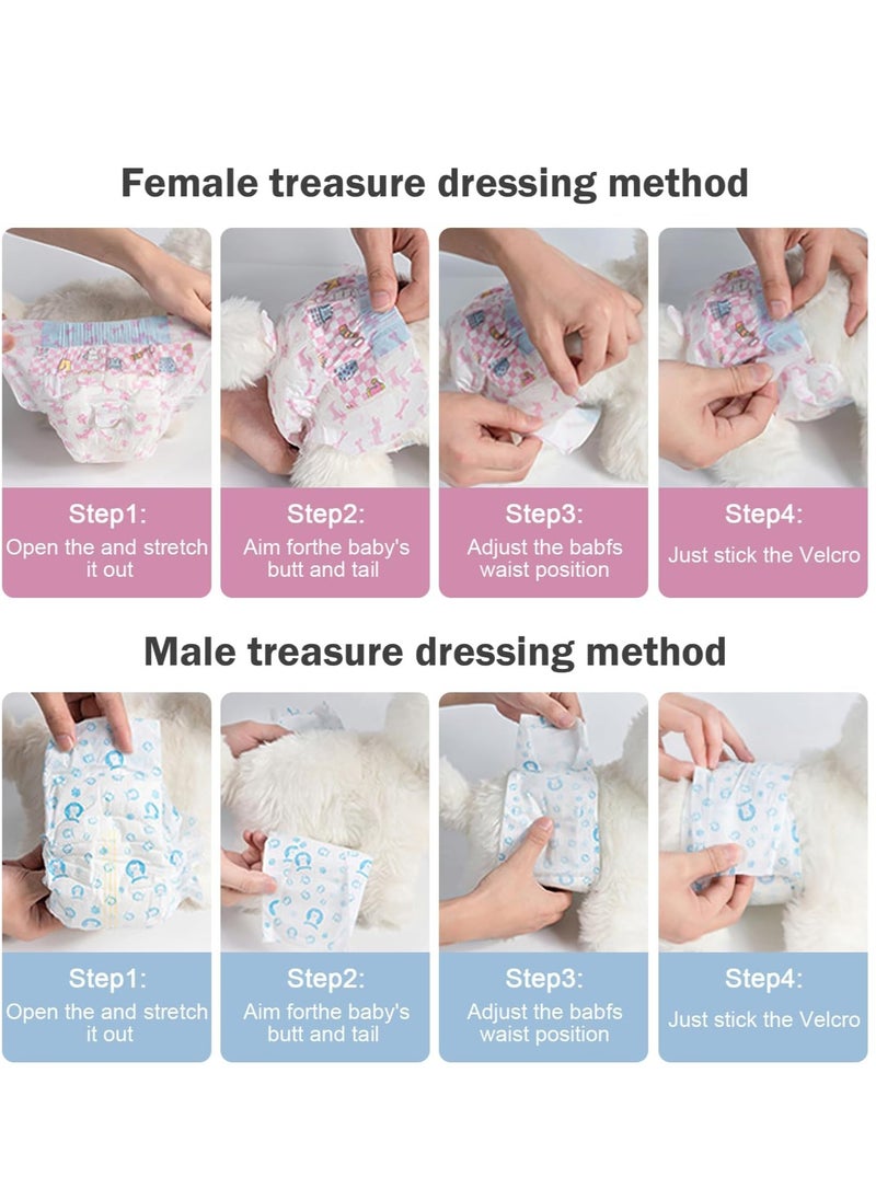 Pink Demon Disposable Pet Diapers Male Dogs Super Absorbent Soft Including 20 Count for Puppy Cats or Dogs 4-8 kg Blue Size  M  - Image 4