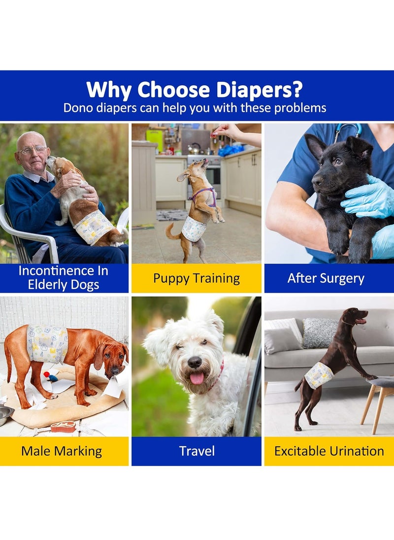 Pink Demon Disposable Pet Diapers Male Dogs Super Absorbent Soft Including 20 Count for Puppy Cats or Dogs 4-8 kg Blue Size  M  - Image 2