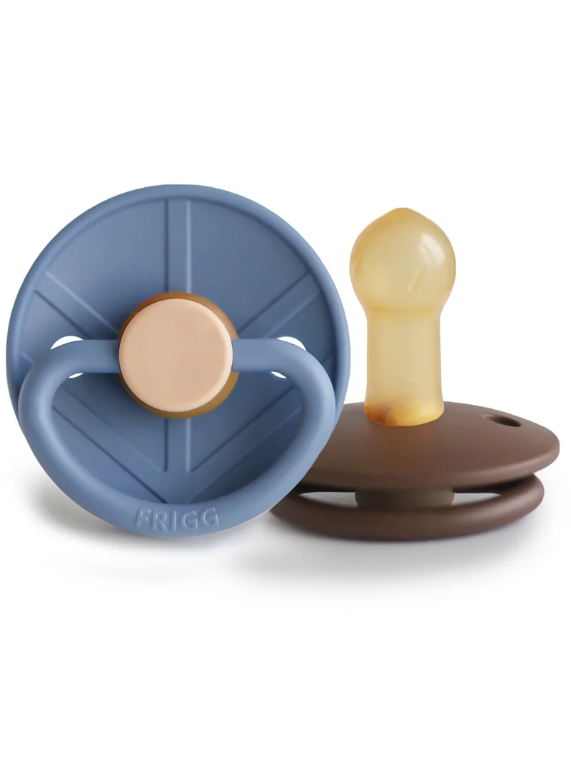 FRIGG Little Viking Latex Baby Pacifier 6-18M 2-Pack Ocean View/Cocoa - Size 2