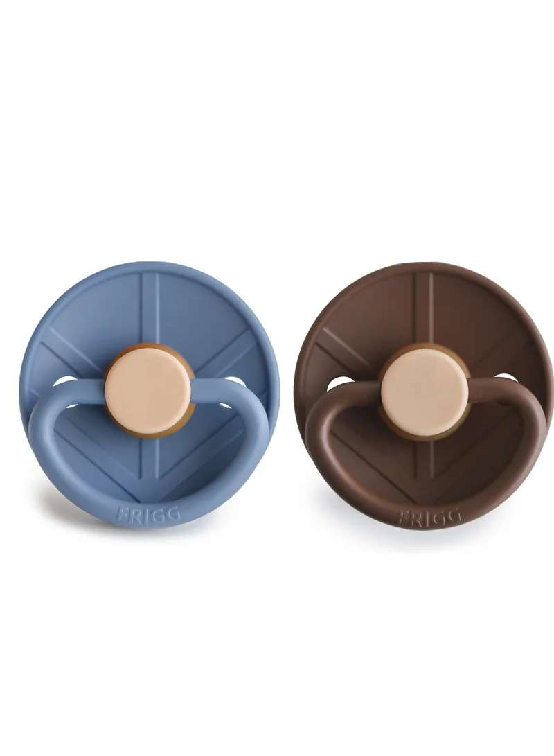 FRIGG Little Viking Latex Baby Pacifier 6-18M 2-Pack Ocean View/Cocoa - Size 2