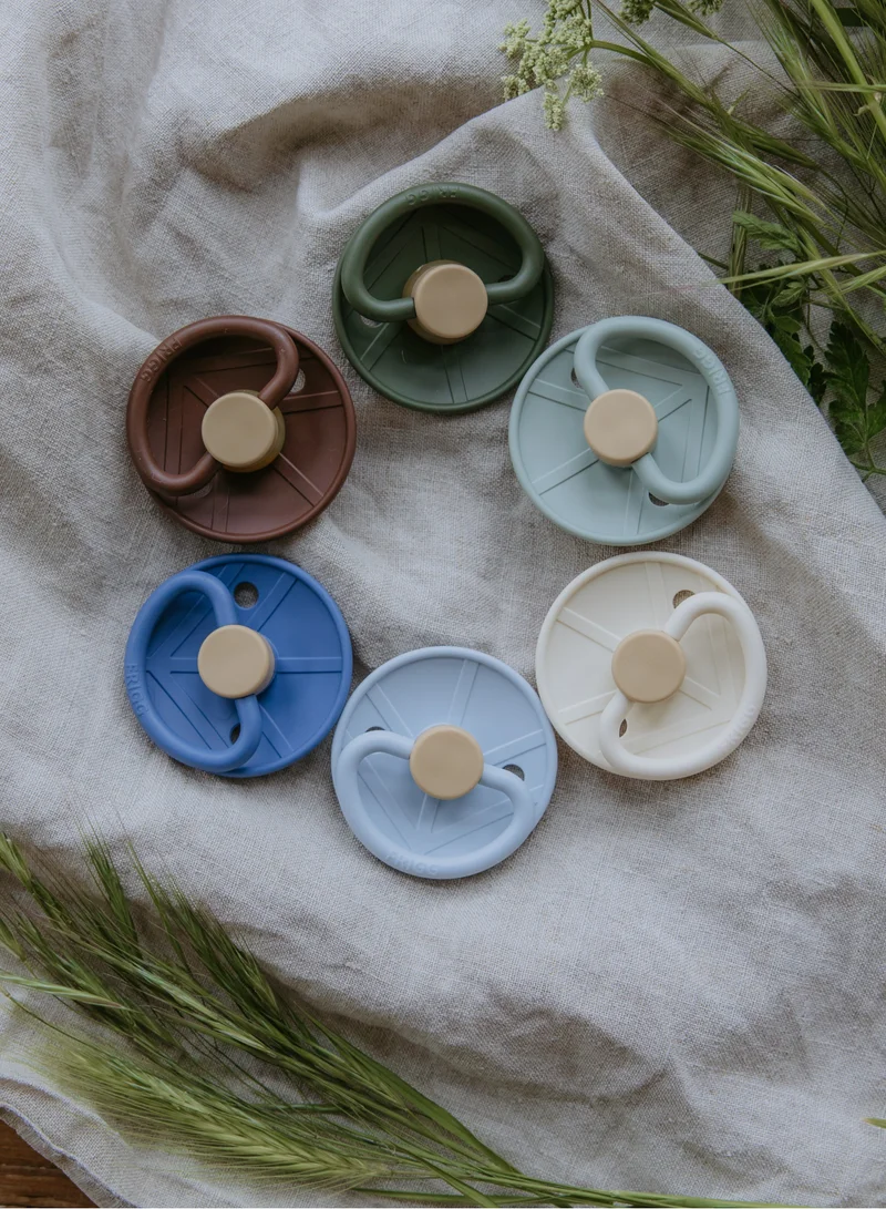 FRIGG Little Viking Latex Baby Pacifier 6-18M 2-Pack Ocean View/Cocoa - Size 2