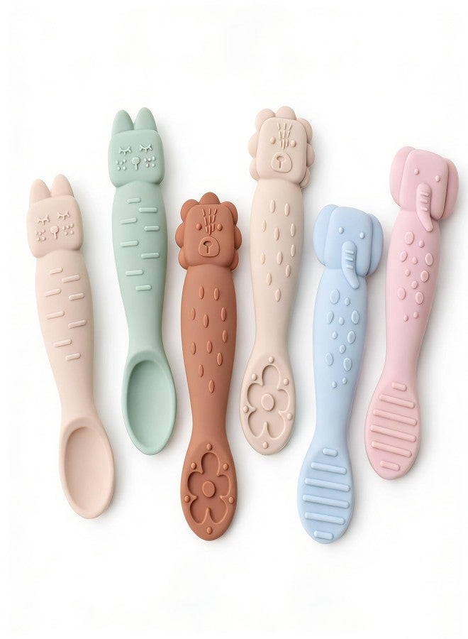ROCCED Baby Spoons Set 6 Pack Silicone Baby Pre Spoons for Infants, BPA Free Soft Tip Infant Spoon Baby Led Weaning Spoon for Self Feeding Teething Spoon Toddler Feeding Utensils ROCCED - Image 1