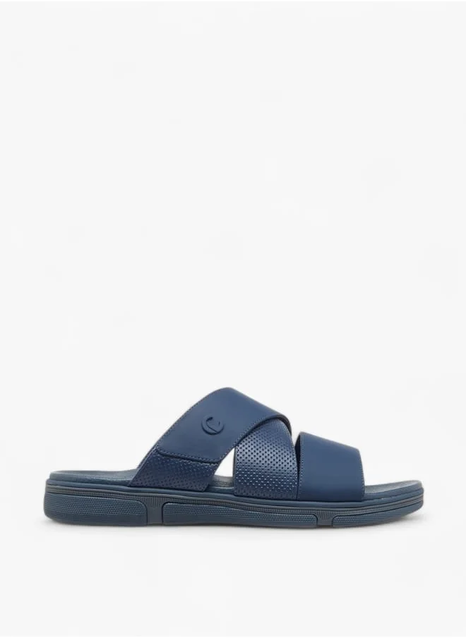 لو كونفورت Men's Textured Cross Strap Slip-On Sandals Ramadan Collection