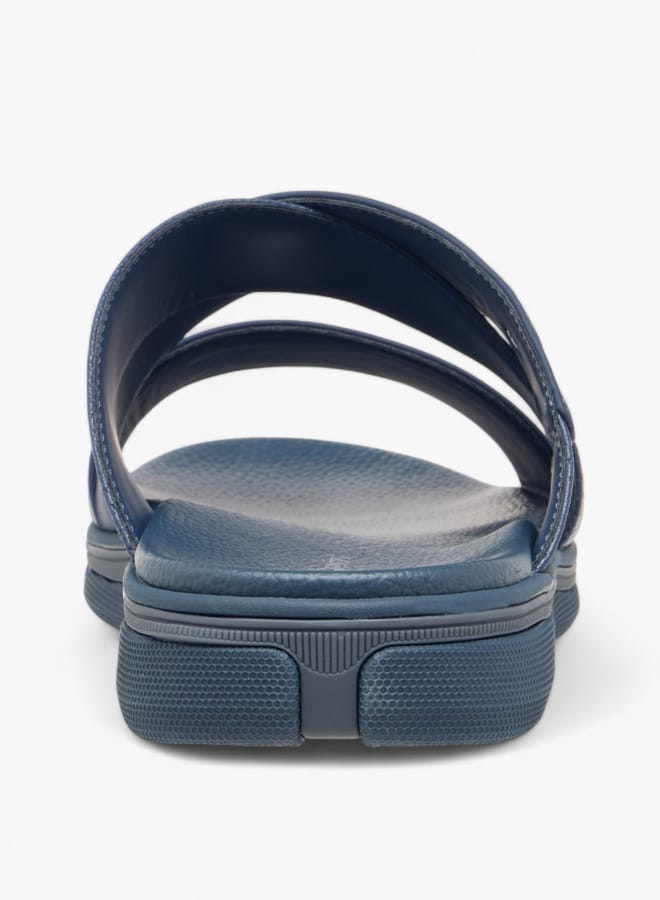 Le Confort Men's Textured Cross Strap Slip-On Sandals  - Image 4