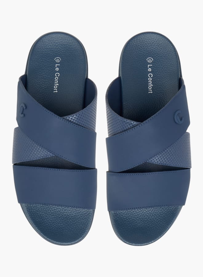 Le Confort Men's Textured Cross Strap Slip-On Sandals  - Image 1