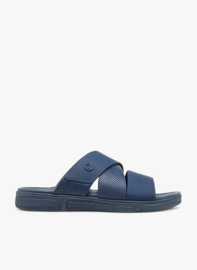 Le Confort Men's Textured Cross Strap Slip-On Sandals Ramadan Collection