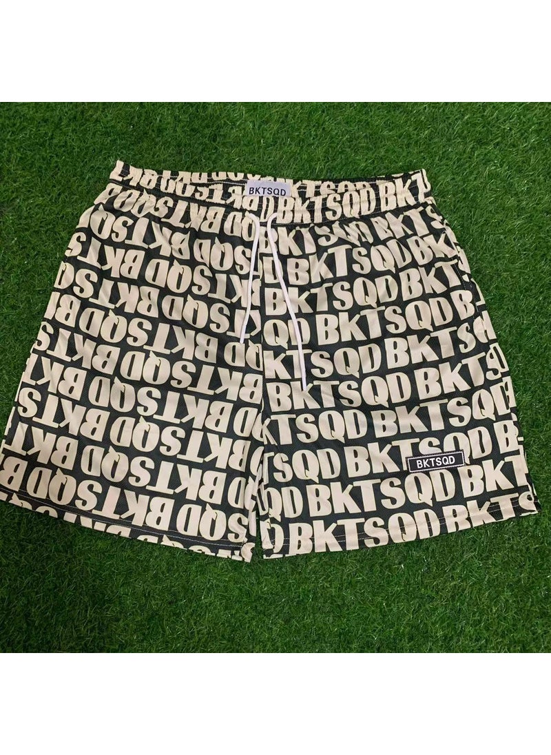 Generic - BKTSQD American Trendy Basketball Shorts for Men black fine mesh - Image 1
