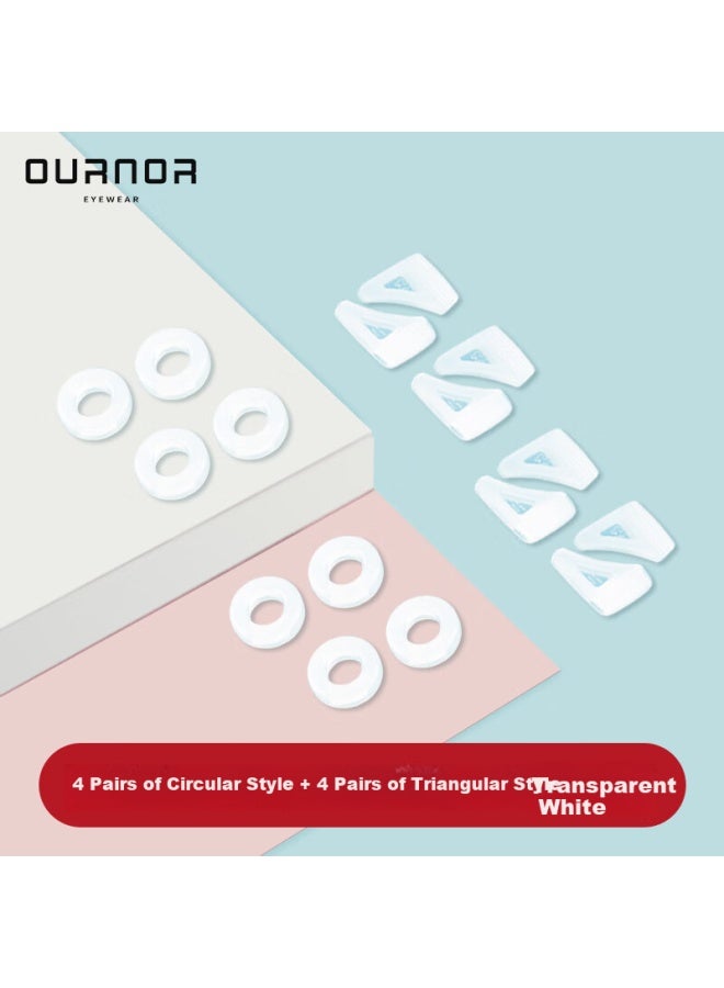 Oona Onna Eyeglass Anti-slip Fixator Sports Anti-slip Ear Hooks White Round 4 Pairs + Triangle 4 Pairs - Image 1