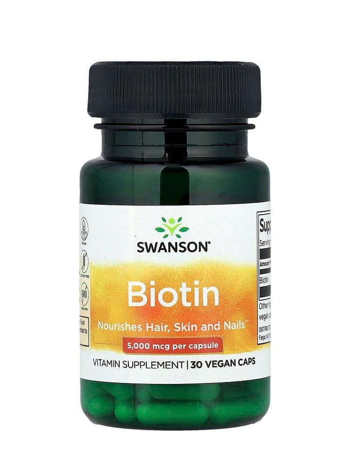 سوانسون البيوتين ٥٠٠٠ ميكروغرام ٣٠ كبسولة نباتية - Image 1
