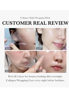 Collagen Collagen Night Wrapping Peel Off Facial Mask - Overnight Sleeping Mask For Elasticity & Hydration Care, Reduces Sagging & Dullness - Collagen Extract For Radiant Skin  - Image 5