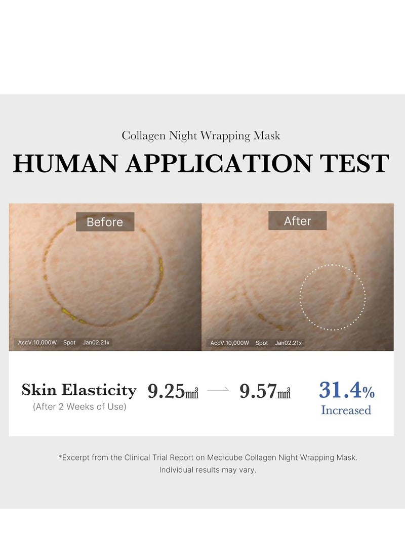 Collagen - Collagen Night Wrapping Peel Off Facial Mask - Overnight Sleeping Mask For Elasticity & Hydration Care, Reduces Sagging & Dullness - Collagen Extract For Radiant Skin - Image 1