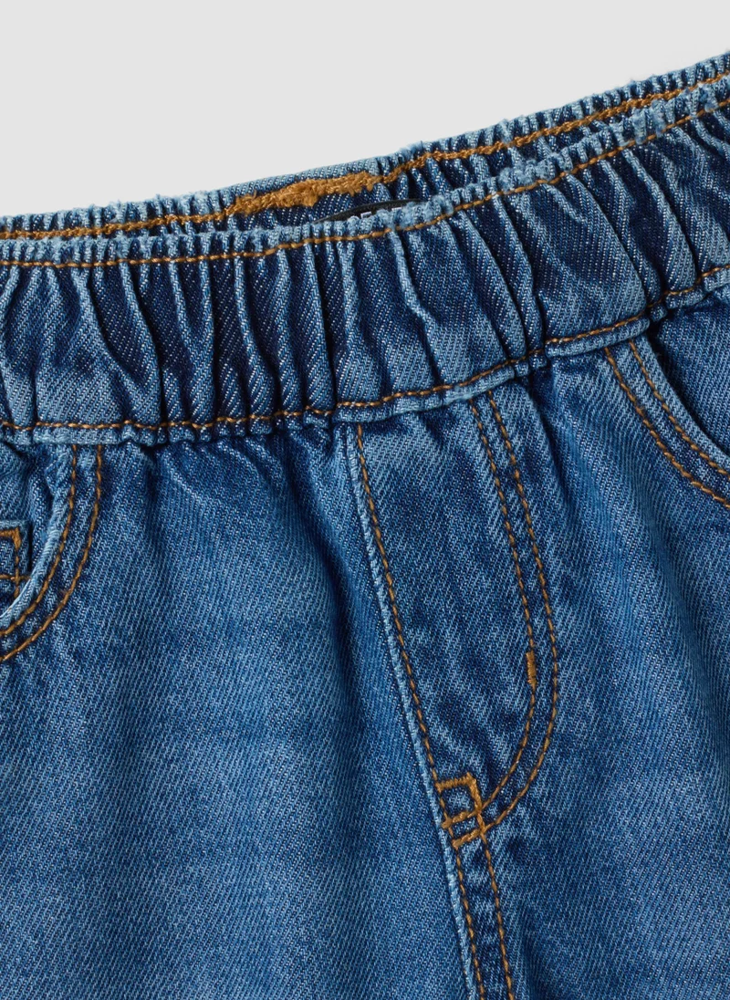 Ovs  OVS Girlsâ€™ Blue Wide-Leg Pure Cotton Jeans With Elasticated Waist for Women | Best Price UAE
