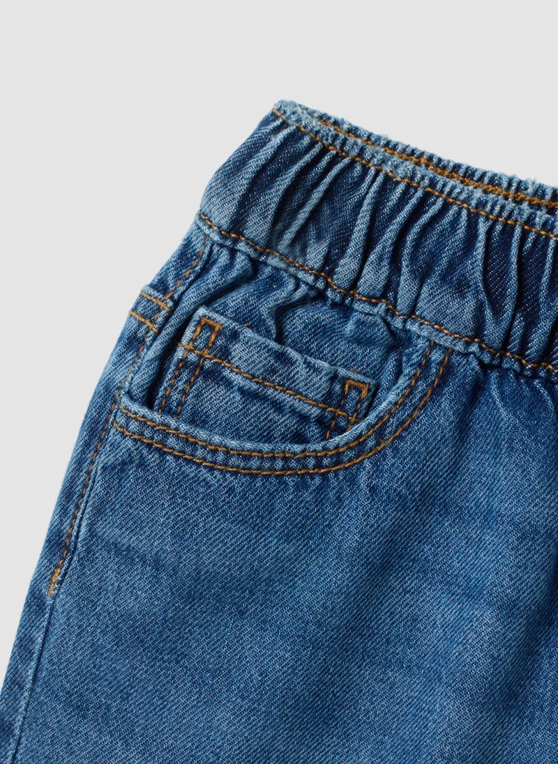 Ovs  OVS Girlsâ€™ Blue Wide-Leg Pure Cotton Jeans With Elasticated Waist for Women | Best Price UAE