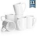 Sweese 603.001 Porcelain Coffee Mug Set - 11 Ounce for Coffee, Tea, Cocoa and Mulled Drinks - Set of 6, White - Image 2