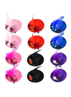 12 Pieces Mini Hat Clips Tea Party Hats For Girls Fascinator Mini Hat Hair Clips With Ribbon Flowers Faux Feather Mesh Bow Barrette Hairpin For Girls Toddler Costume Accessory
