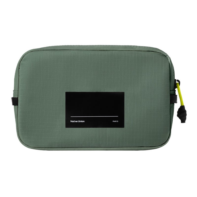 Active Organizer – Ultralight Tech & EDC Pouch, Water-Resistant Recycled Ripstop Fabric, Quick-Access Pocket, Exterior Loops, Travel & Everyday Carry Organizer - Slate Green