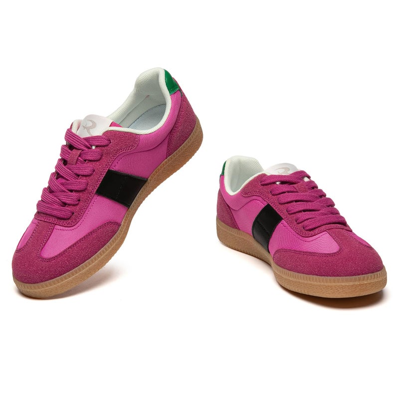 Rihero Women's Fashion Sneakers Classic Tennis Shoes Casual Lace-Up Walking Shoes Pink Size 8.5 - Image 5