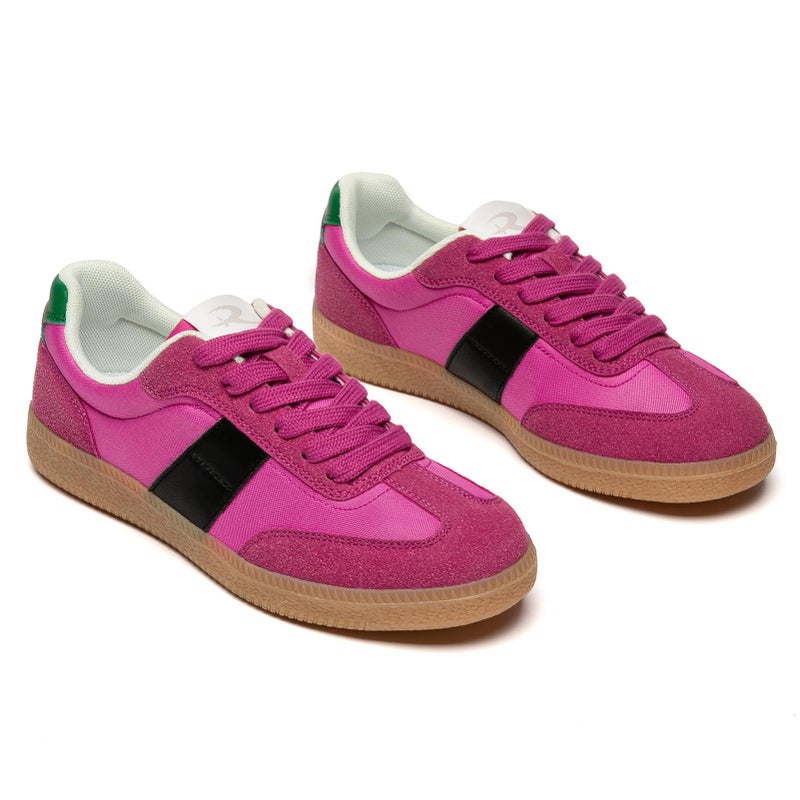 Rihero Women's Fashion Sneakers Classic Tennis Shoes Casual Lace-Up Walking Shoes Pink Size 8.5 - Image 4