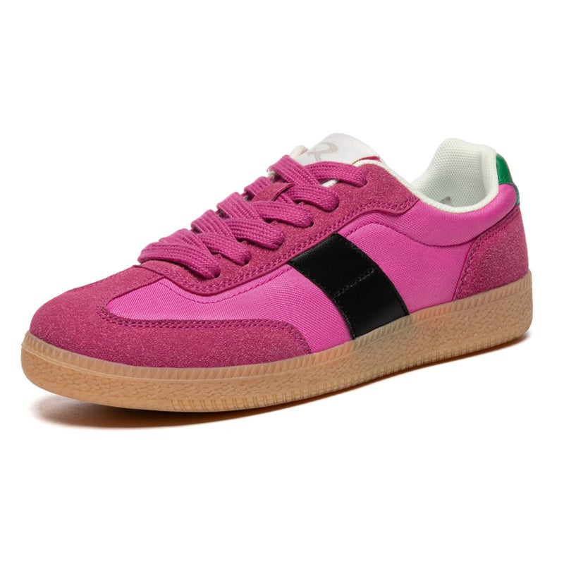Rihero Women's Fashion Sneakers Classic Tennis Shoes Casual Lace-Up Walking Shoes Pink Size 8.5 - Image 1