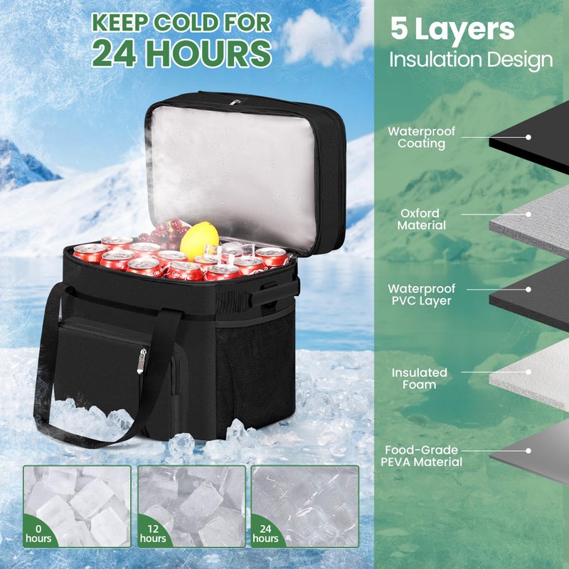MIYCOO Cooler Bag Double Deck - 60 Can Leakproof Insulated Portable Soft Lunch Cooler, Extra Large Expandable Ice Chest Cooler for Beach, Picnic, Camping, Shopping - Image 4