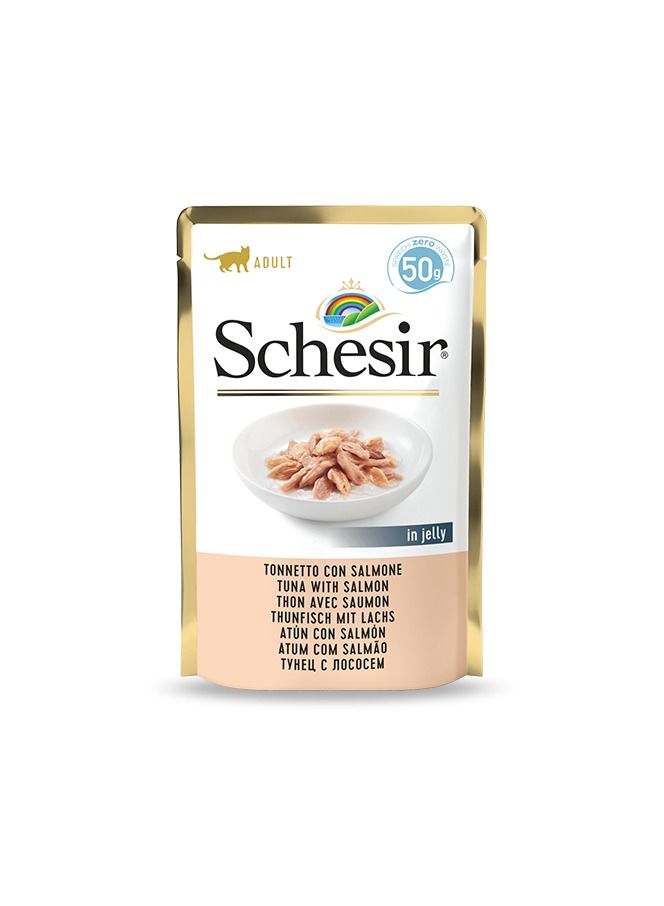 Schesir Tuna With Salmon Pouch Wet Food For Adult Cats - Image 1