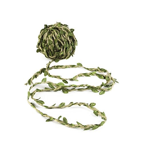 David accessories Natural Hemp Jute Twine Burlap Leaves Leaf Trim Ribbon 30 Feet 10 Yards for DIY Craft Decoration (Jute Twine Leaf) - Image 2