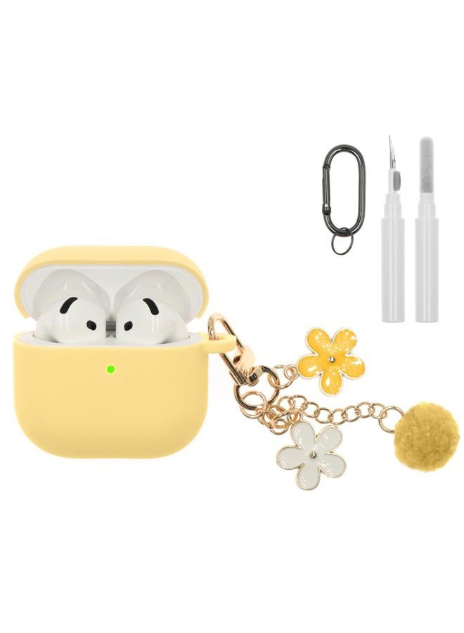 CASEFUN Compatible with AirPods 4 Case 2024, Premium Soft Silicone Protective Case Cover for Apple AirPods 4th Generation with Cleaner Kit, Carabiner and Keychain Accessories for Women Girls - Image 1