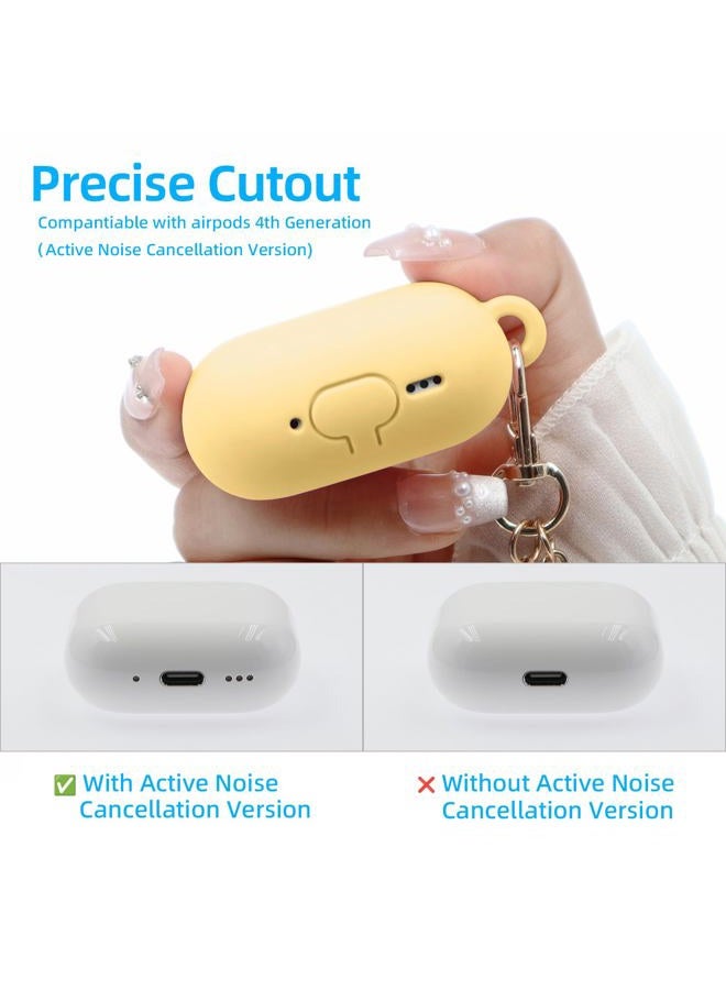 CASEFUN Compatible with AirPods 4 Case 2024, Premium Soft Silicone Protective Case Cover for Apple AirPods 4th Generation with Cleaner Kit, Carabiner and Keychain Accessories for Women Girls - Image 4