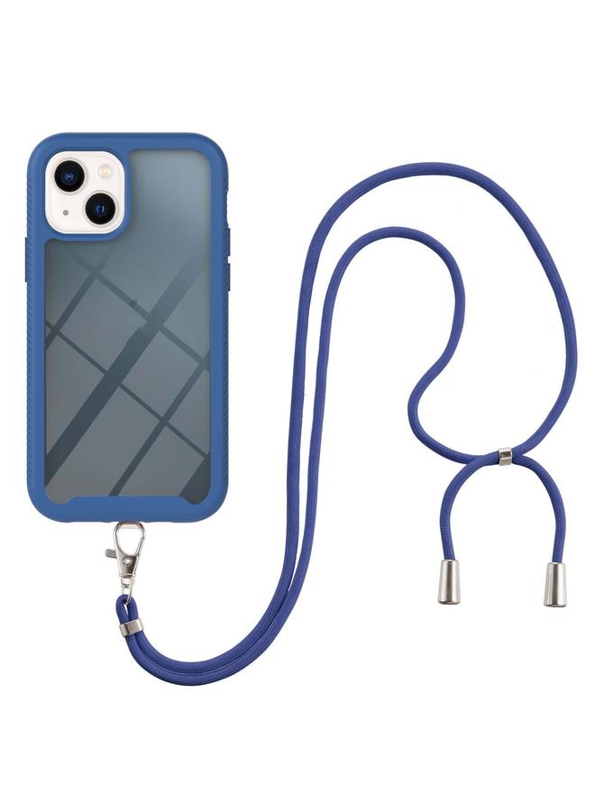 The Bros Case For iPhone 13 Starry Sky Solid Color Series Shockproof PC + TPU Protective Case with Neck Strap 