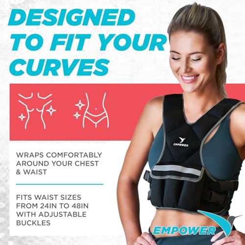 Empower Weighted Vest for Women - Workout Vest - Fixed 8lbs or Adjustable 10-12-14-16lbs - Adds Resistance to Strength Training, Running, Walking & Cardio - Designed To Fit A Woman’s Body - Image 4