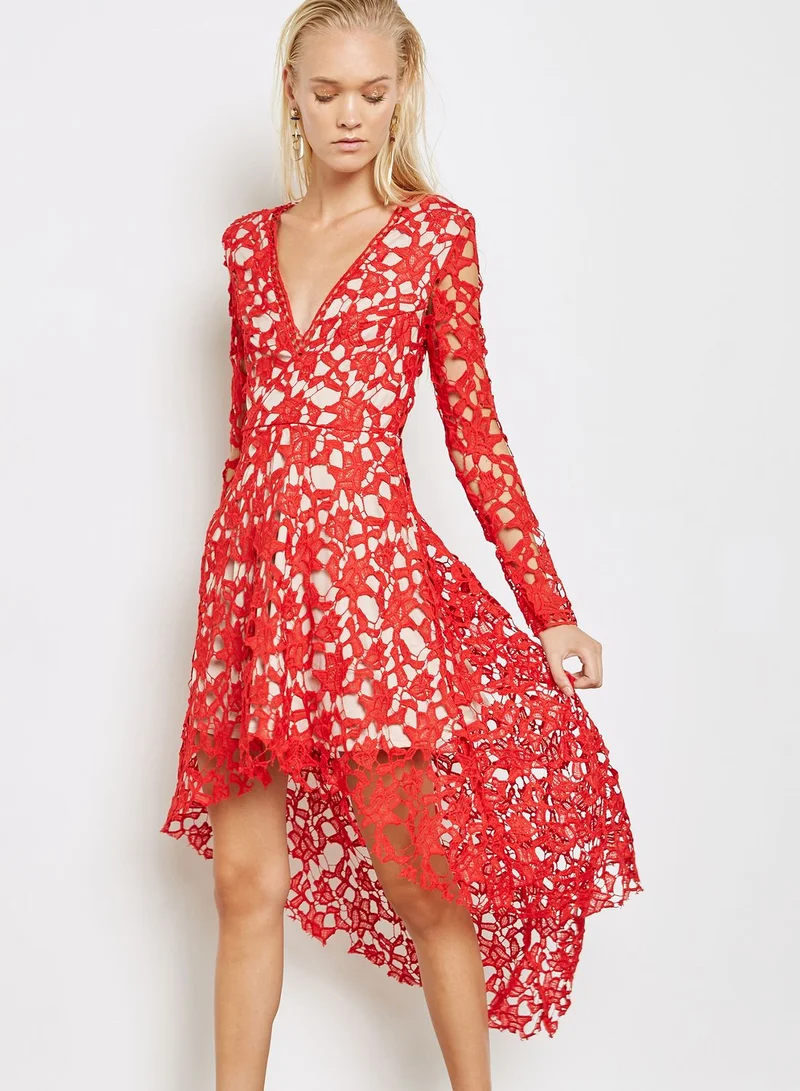 Love Triangle Lace Plunge Dress