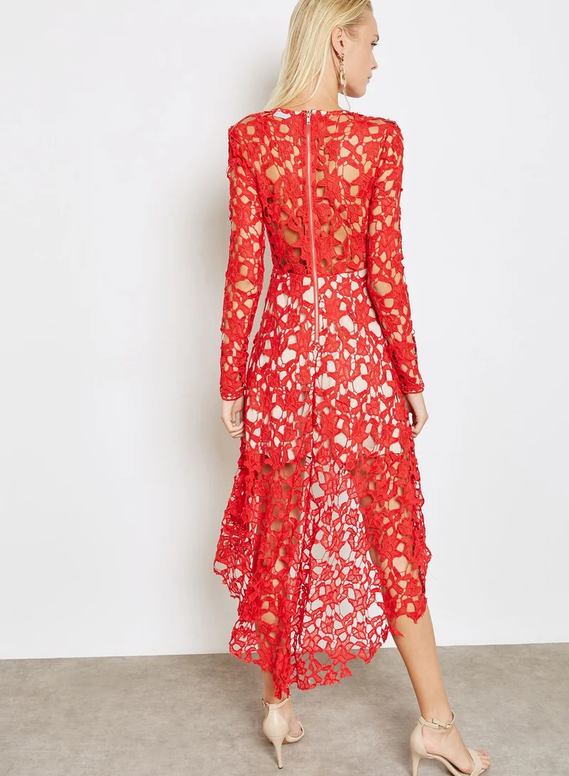 Love Triangle Lace Plunge Dress