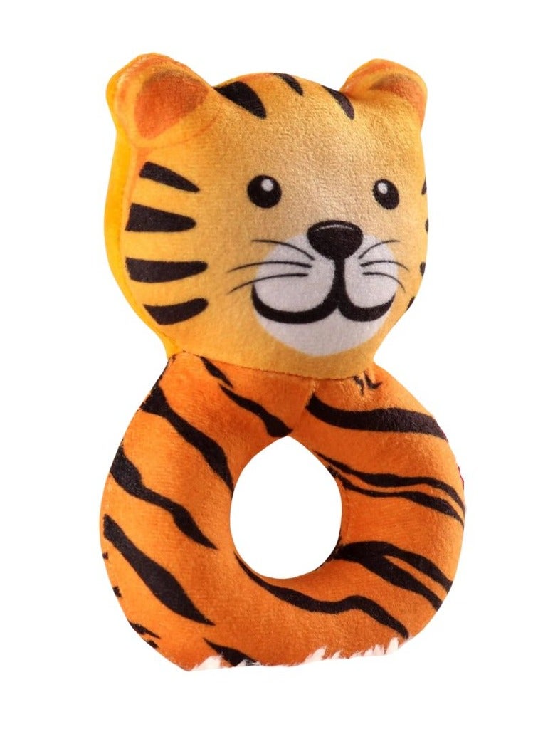 ALLKING Baby soft soccer / football / plush toy ball (5 Inches/13cm And Tiger Face Rattle Cum Toy Ring (Combo Pack) - Image 3
