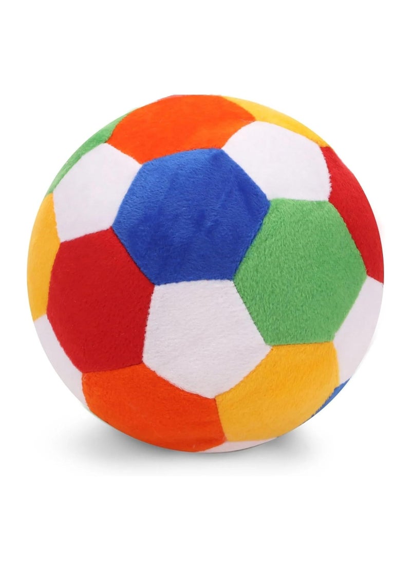 ALLKING Baby soft soccer / football / plush toy ball (5 Inches/13cm And Tiger Face Rattle Cum Toy Ring (Combo Pack) - Image 2