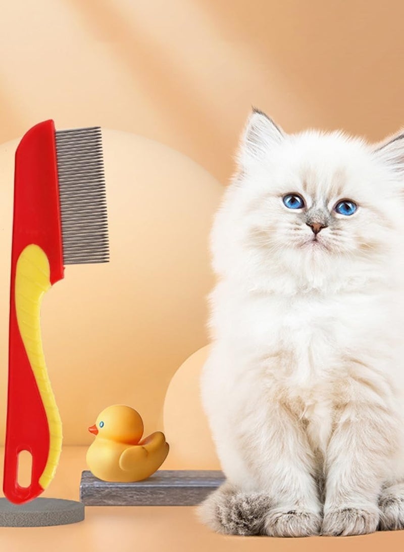 مشط قمل الشعر يزيل قمل الراس بمقبض طويل من المعدن بشكل فعال للاطفال والبالغين والحيوانات الاليفة باسنان دقيقة || لون عشوائي قطعه واحدة || - Image 2