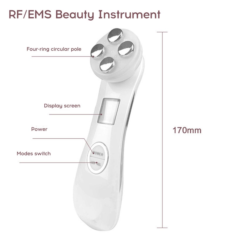 Skin Rejuvenation Instrument RF/EMS Beauty Instrument Cleansing Brightening Phototherapy Tender Skin Warm Lifting Eye Care - Image 3