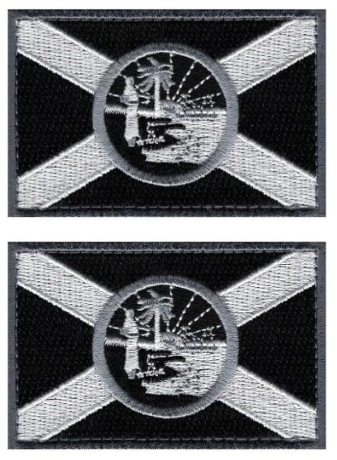 Florida State Flag [Hook Fastener 3.0 x 2.0 inch Patch] (MTF2) 2 Piece, for Jackets, Vests, Hats, Back Packs, Tactical Gears.