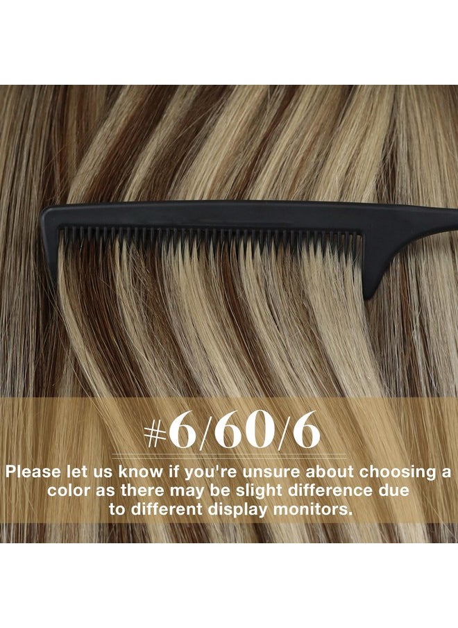 Ve Sunny Tape In Human Hair Extensions Brown Ombre Hair Extensions Tape Ins Balayage Medium Brown Ombre Platinum Blonde And Brown Tape In Extensions Human Hair Ombre 50G 20Pcs 16Inch  - Image 5