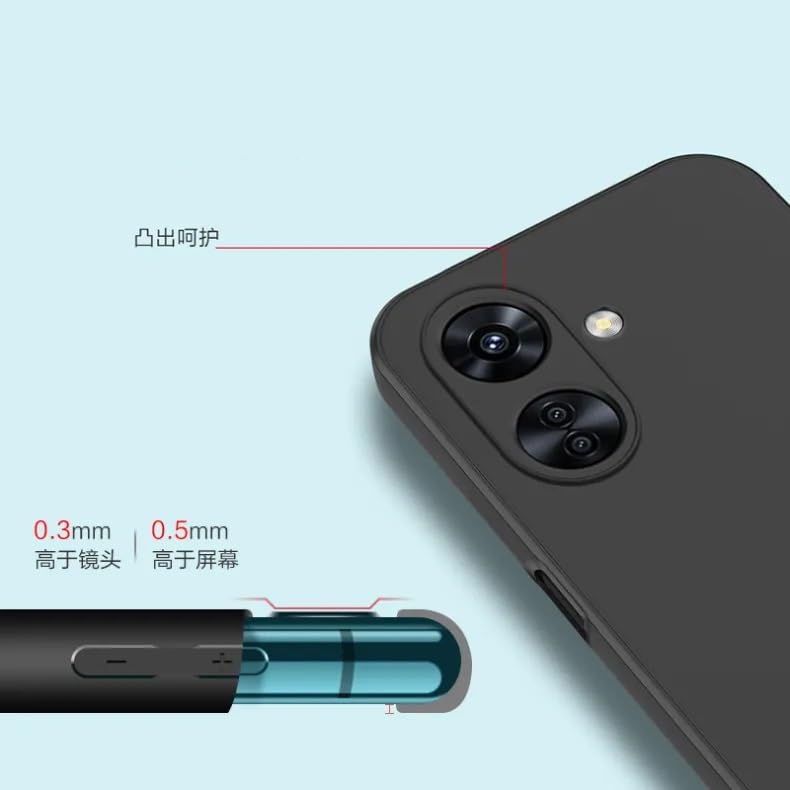 Spazy Case® Redmi 13C 5G Back Cover Soft Silicone Shockproof Slim Back case Cover with Anti Dust Plugs for Redmi 13C 5G -Black - Image 4
