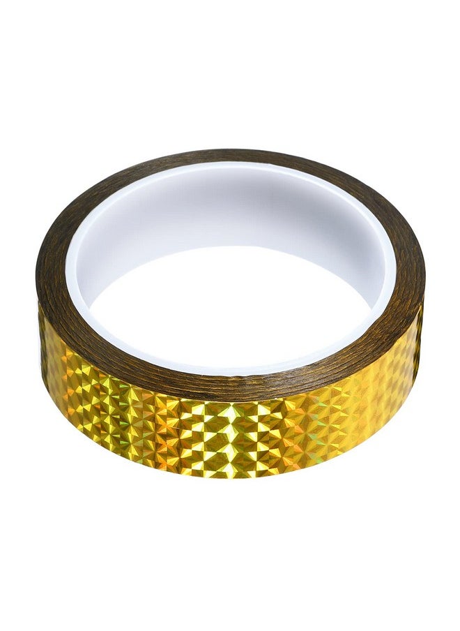 YOKIVE Prism Tape Self Adhesive Holographic Reflective Decorative Tapes Great For Craft Projects Diy Art Home Daily Use (Gold 1 Inch X 55 Yard)  - Image 1