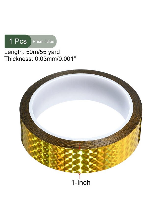 YOKIVE Prism Tape Self Adhesive Holographic Reflective Decorative Tapes Great For Craft Projects Diy Art Home Daily Use (Gold 1 Inch X 55 Yard)  - Image 2