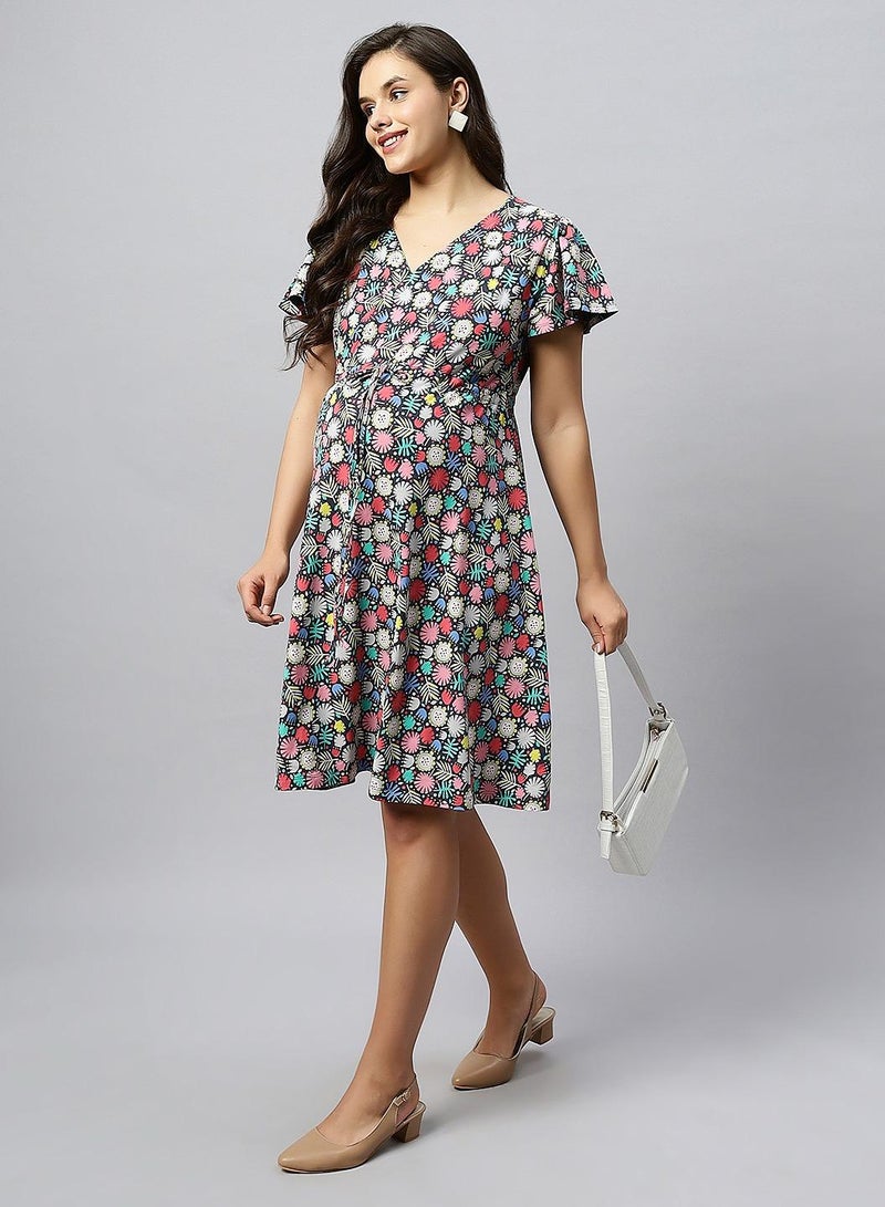 TUMMY Floral Print A-Line Dress - Image 2