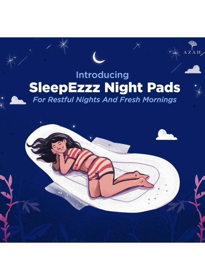 Azah XXL+ Sanitary Napkins for Women [Pack of 10] | 350MM Large Night Pads | Cottony Soft Sanitary Napkins for Women | XXL+ Pads for Woman | Leak Proof for Overnight Protection | With Disposable Bag - Image 1