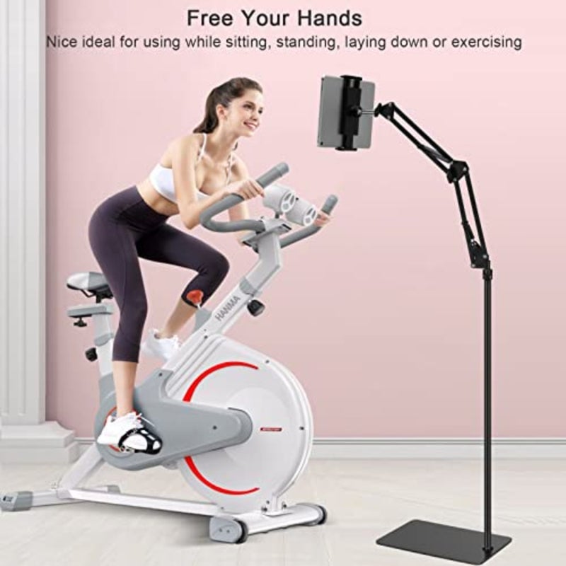 Tablet Floor Stand, Adjustable Universal 360-degree Rotatable Metal Tablet Holder, Phone Stand for iPad/iPhoneX/iPad Pro or Other 4.7~12.9 Inch-Screen Devices Black - Image 4