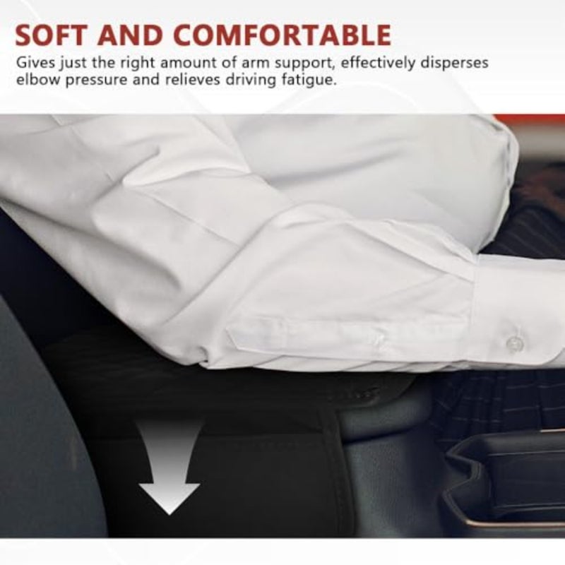 Car Center Console Cover, 12"×7.87" Waterproof Leather Auto Armrest Cover Protector with 2 Pocket, Comfortable Arm Rest Box Cushion Pad, Universal Interior Car  Accessories - Image 4