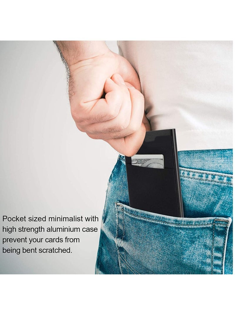 Card Wallet Pop Up Card Holder Credit Card Holder RFID Blocking Minimalist Slim Metal Case for Men Women  - Image 3
