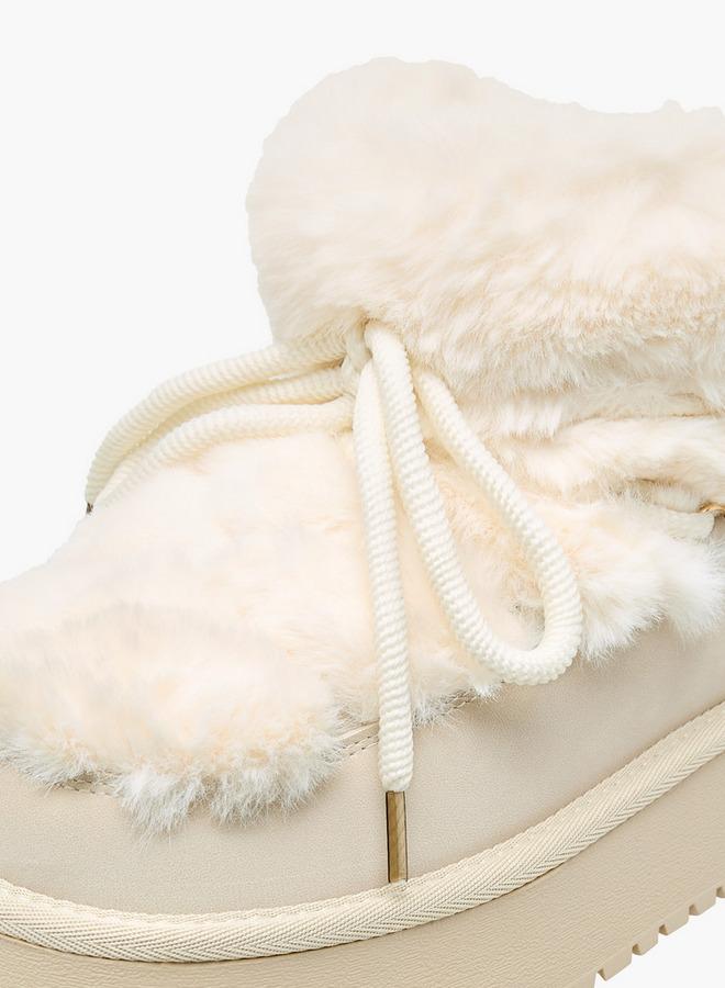 Flora Bella By Shoexpress Women Faux Fur Ankle Boots - Image 4