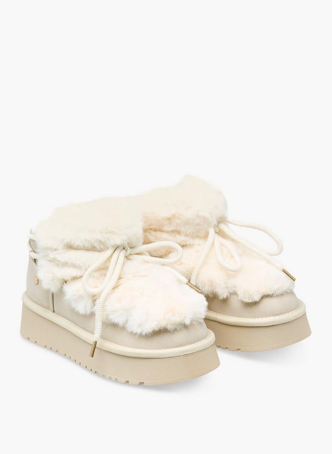 Flora Bella By Shoexpress Women Faux Fur Ankle Boots - Image 1