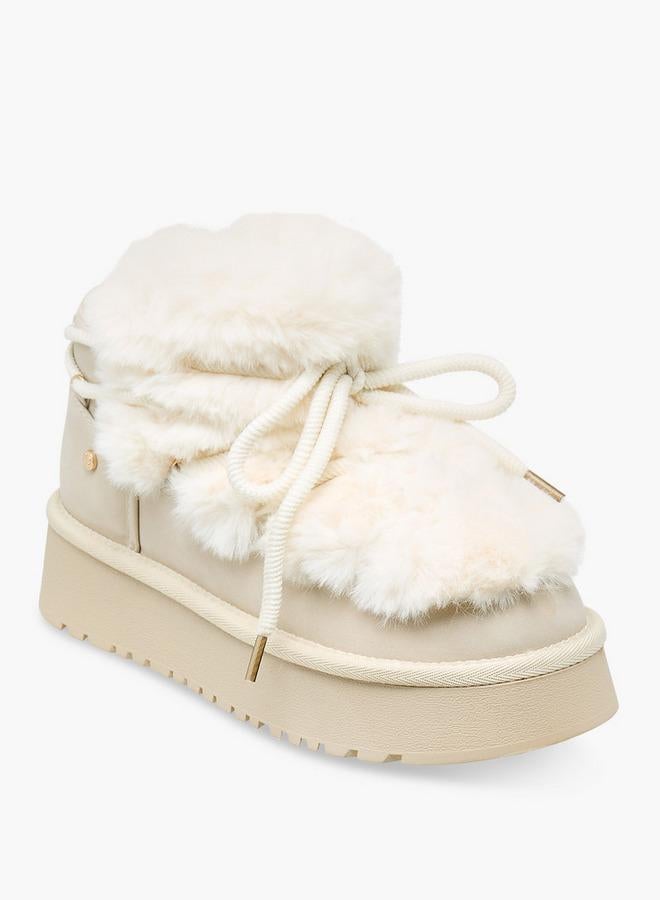 Flora Bella By Shoexpress Women Faux Fur Ankle Boots - Image 2