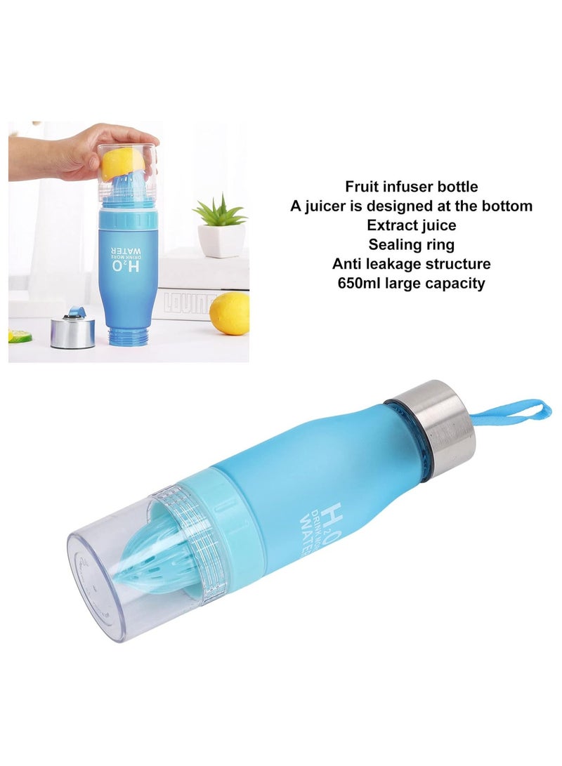 H2O زجاجات ماء 650 مل زجاجة ماء عصير الليمون زجاجة مشروبات فواكه مع مصفاة زجاجة رياضية لطيفة خالية من BPA زجاجة ماء رياضية - Image 3